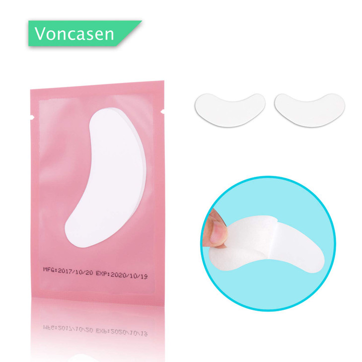 100 Pairs Set Under Eye Pads Comfy and Cool Under Eye Patches Gel Pad for Eyelash Extensions Eye Mask Beauty Tool Pink
