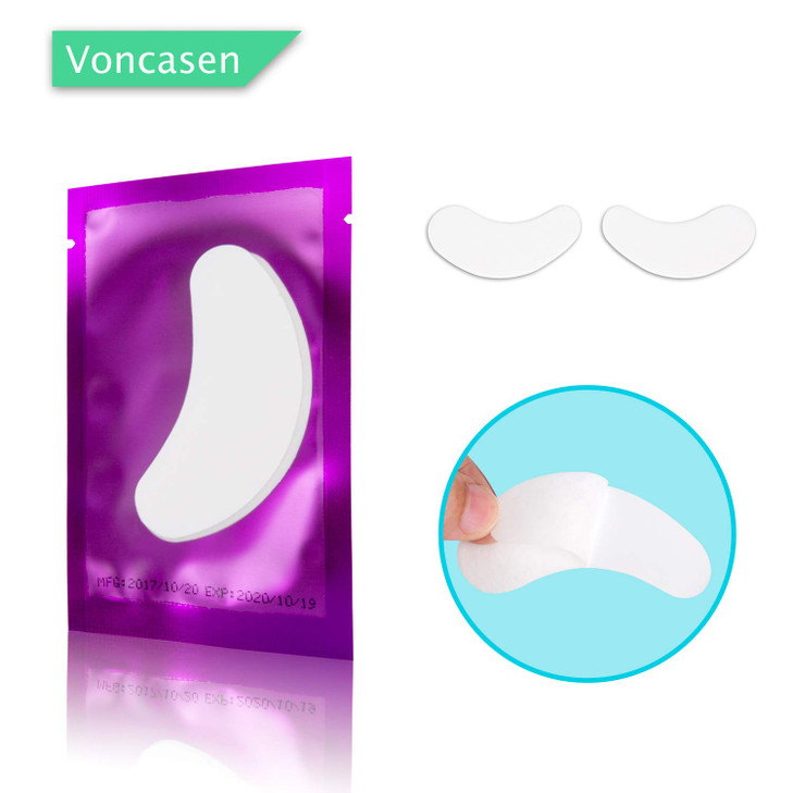 Voncasen 100 Pairs Set Under Eye Pads Comfy and Cool Under Eye Patches Gel Pad for Eyelash Extensions Eye Mask Beauty To