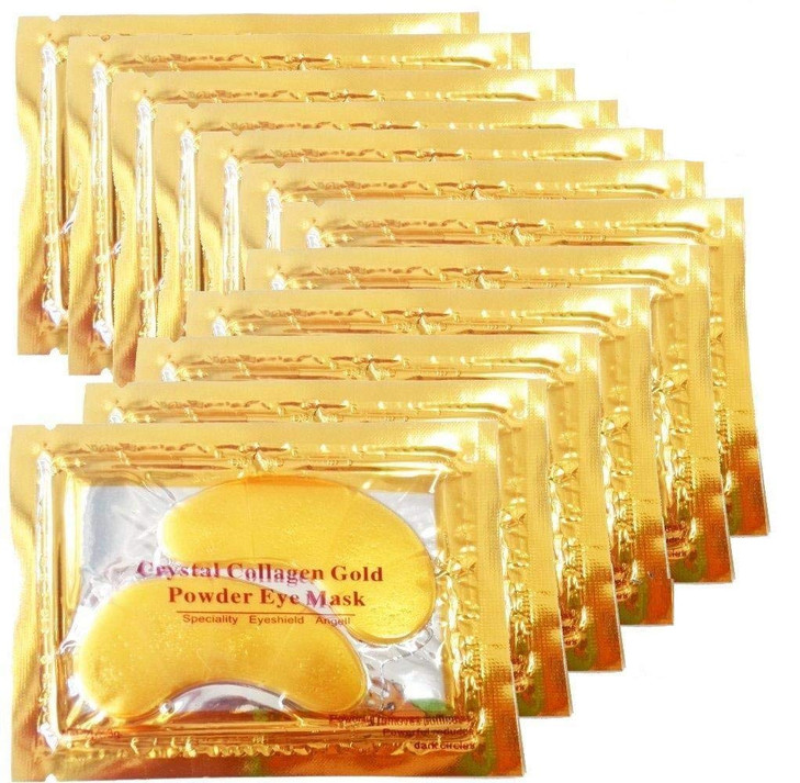 Premium Crystal Gold EYE Mask Crystal Bio Anti Wrinkle Moisture Skin Care Patch Pad with Lavender Essential Oil Haluroni