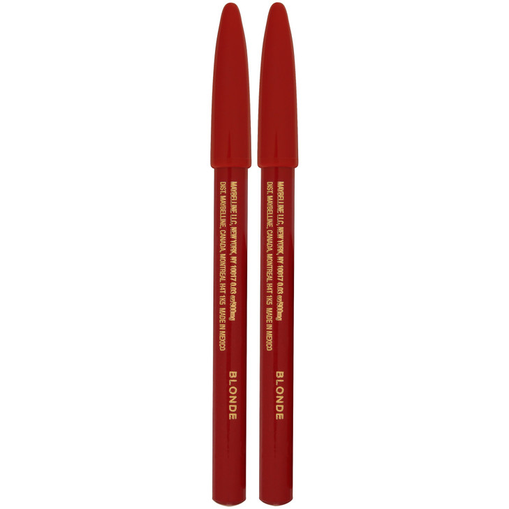 Maybelline New York Makeup Expert Wear Twin Eyebrow Pencils and Eyeliner Pencils Blonde Shade 006 Ounce 2 Count Pack of