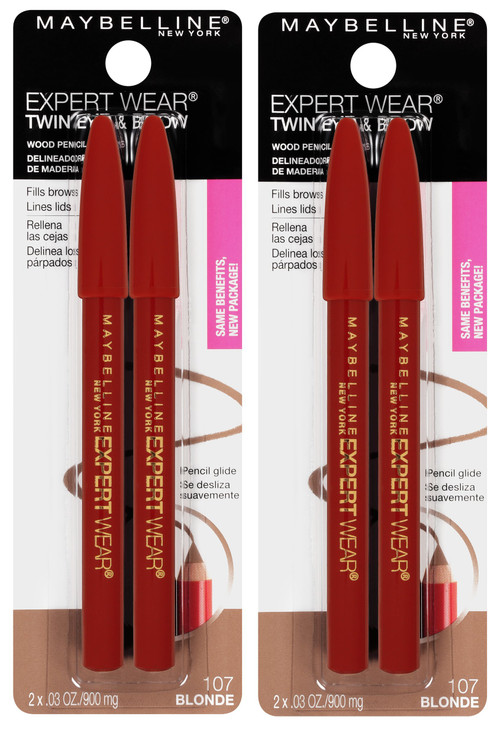 Maybelline New York Expert Wear Twin Brow Eye Pencils Makeup Blonde 2 Count Pack of 2