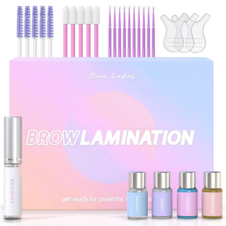 Brow Lamination Kit by Beau Professional Eyebrow Lamination Kit with Keratin Conditioning Instant DIY Eye Brow Lift Kit