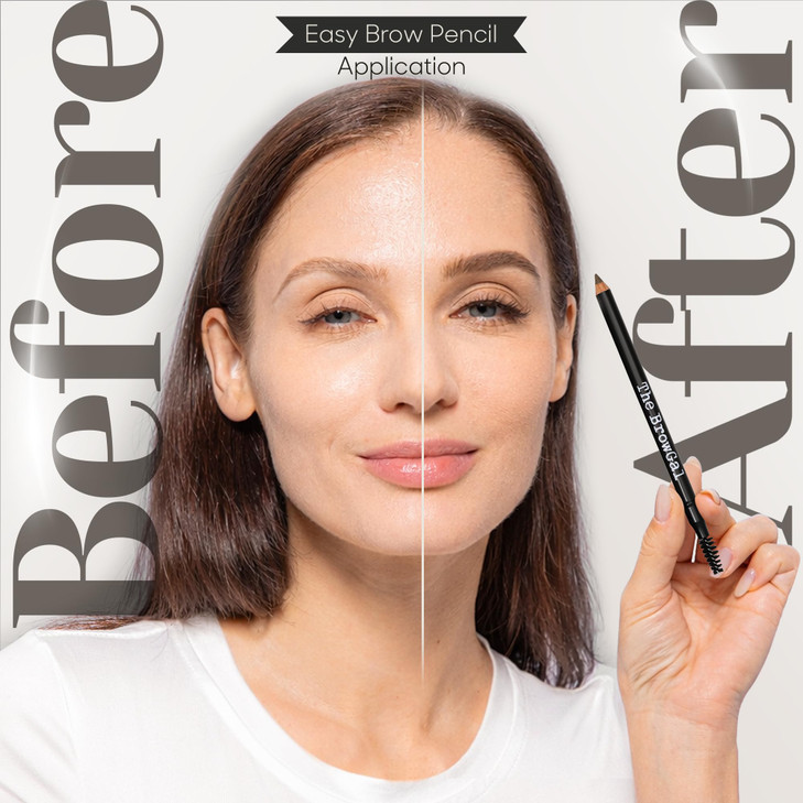The BrowGal Eyebrow Pencil with Spoolie Built in Sharpener Shade 03 Chocolate Waterproof Buildable Brow Pencil with Hair