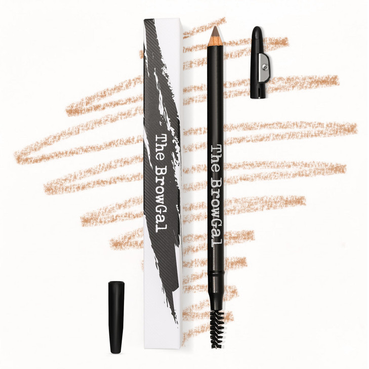 The BrowGal Eyebrow Pencil with Spoolie Built in Sharpener Shade 06 Golden Blonde Waterproof Buildable Brow Pencil with