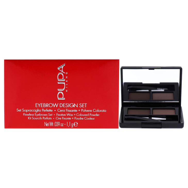 Eyebrow Design Set 002 Brown by Pupa Milano for Women 0039 oz Eyebrow Powder