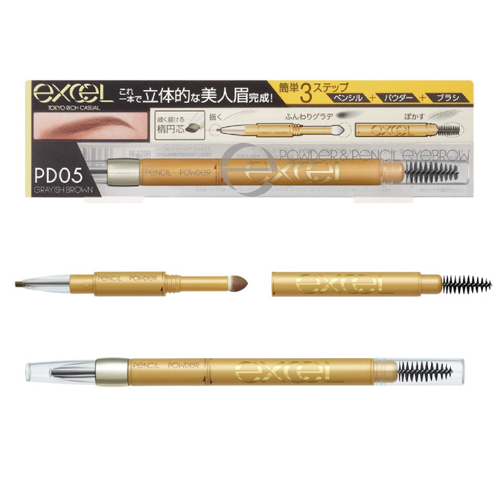 EXCEL Powder Pencil Eyebrow PD05 gray brown