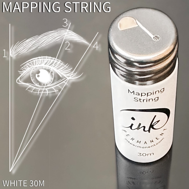 Ink Permanent White Brow Mapping String 100 Ft Bottles 30 m PreInked String for Permanent Makeup and Microblading Suppli