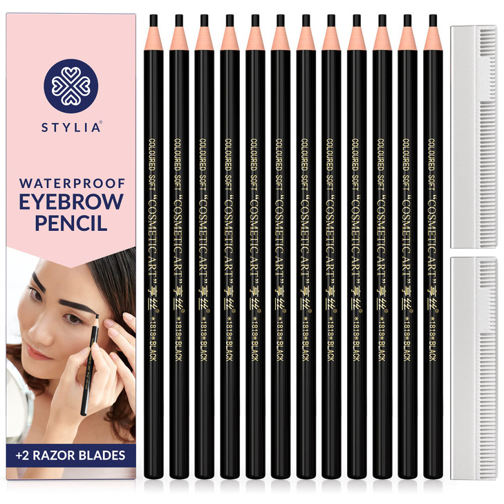 Stylia Waterproof Eyebrow Pencils For Women LongLasting Microblading Supplies Brow Pencil Perfect for Eyebrow Shaper Fil