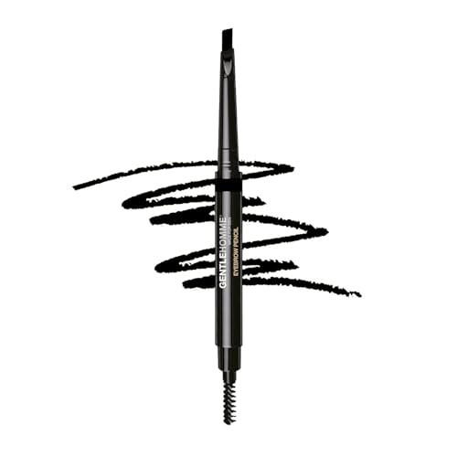 Gentlehomme Mens 2in1 Eyebrow Brush Pencil Shape Define Fill In UltraThin LongLasting Black Vegan