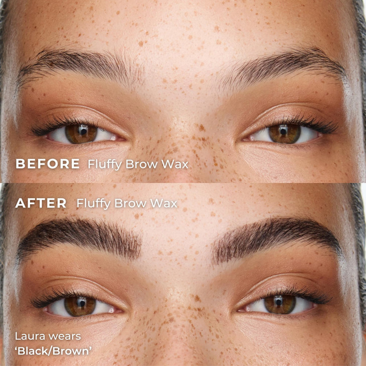 Wunderbrow Fluffy Brow Wax 16 hour hold Smudgeproof and Water resistant Shade BlackBrown