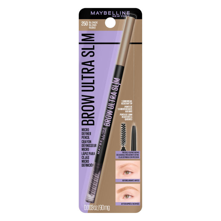 Maybelline Express Brow Ultra Slim Eyebrow Makeup Brow Pencil with Precision Tip and Spoolie for Defined Eyebrows Blonde