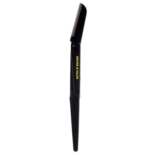 Arches and Halos Two Pack TriFold Eyebrow Razor Travel Size Eye Brow Razors for Women RustProof Ease to Use for Precise