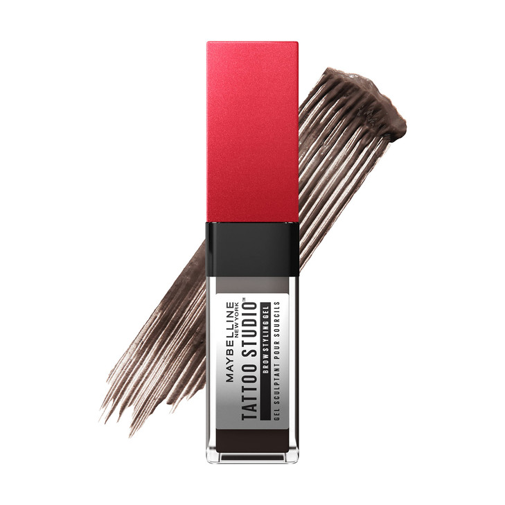 Maybelline Tattoo Studio Brow Styling Gel Waterproof Eyebrow Make Up Brow Tint for Up to 36HR Wear Medium Brown 1 Count