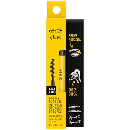 got2b Glued 2in1 Brow Gel Edge Control 054 Fl Oz Strong Hold Styling Eyebrow Gel and Hair Mascara for Flyaways and Frizz