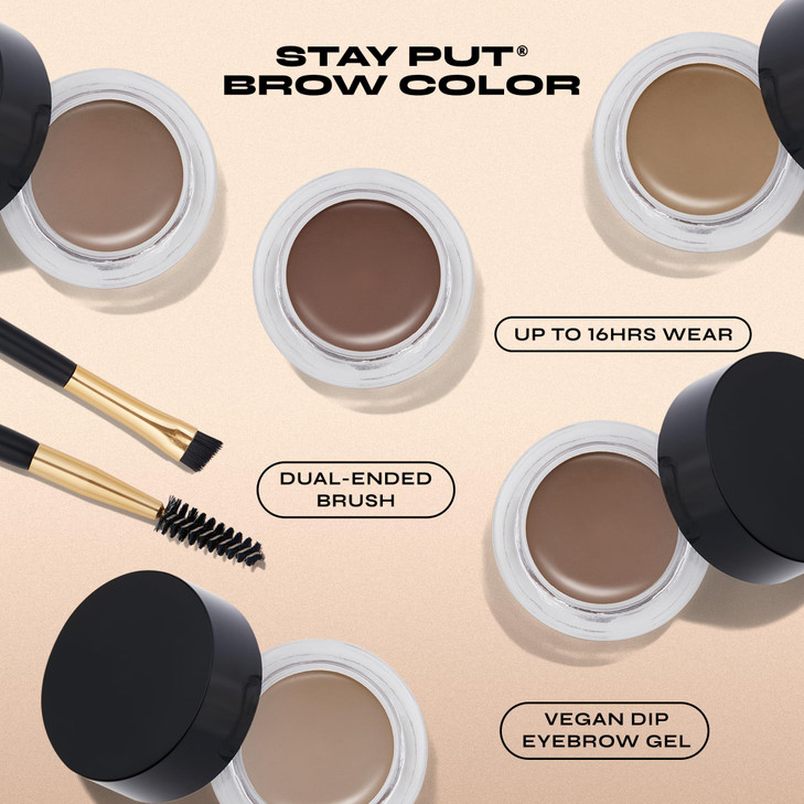 Milani Stay Put Brow Color Dark Brown 009 Ounce Vegan CrueltyFree Eyebrow Color that Fills and Shapes Brows