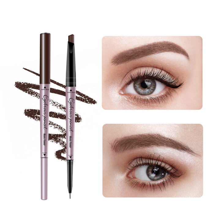 Music Flower Eyebrow Pencil Double Ended Waterproof Natural Brow Enhancing Pen Long lasting Eye Makeup Pack of 1 Light B
