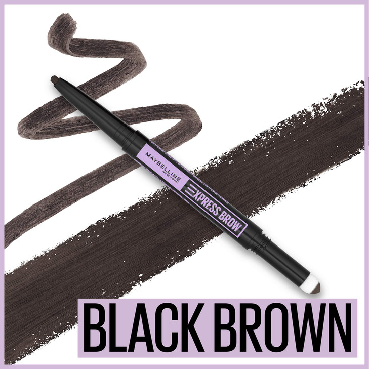 Maybelline Express Brow 2In1 Pencil and Powder Eyebrow Makeup Black Brown 1 Count