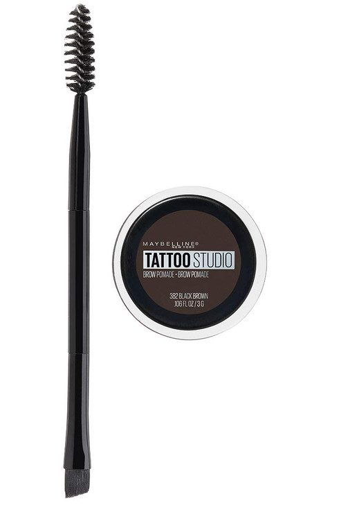 Maybelline TattooStudio Brow Pomade Long Lasting Buildable Eyebrow Makeup Black Brown 1 Count