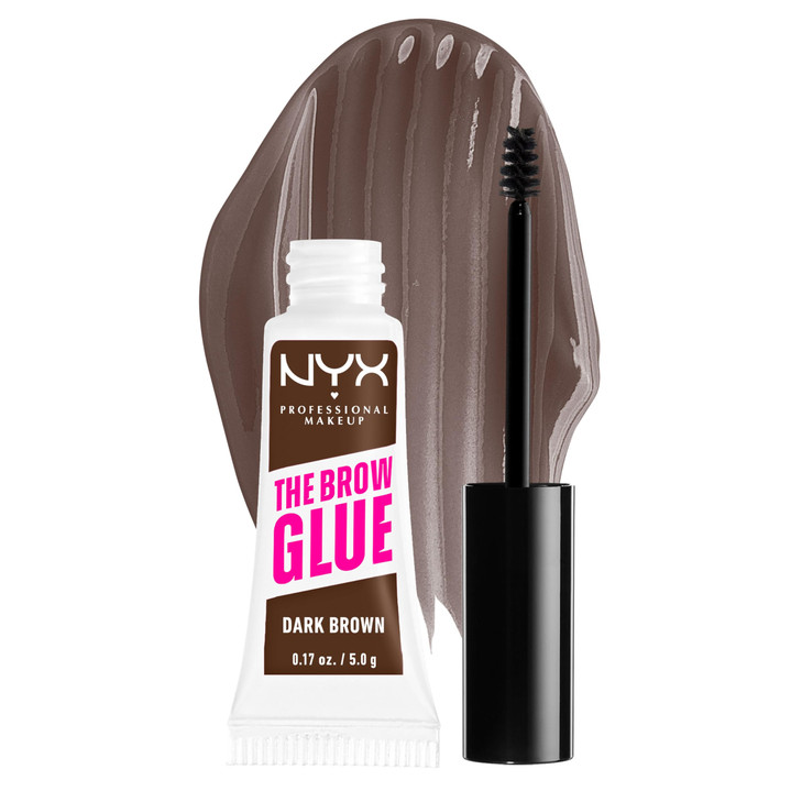 NYX PROFESSIONAL MAKEUP The Brow Glue Extreme Hold Tinted Eyebrow Gel Dark Brown