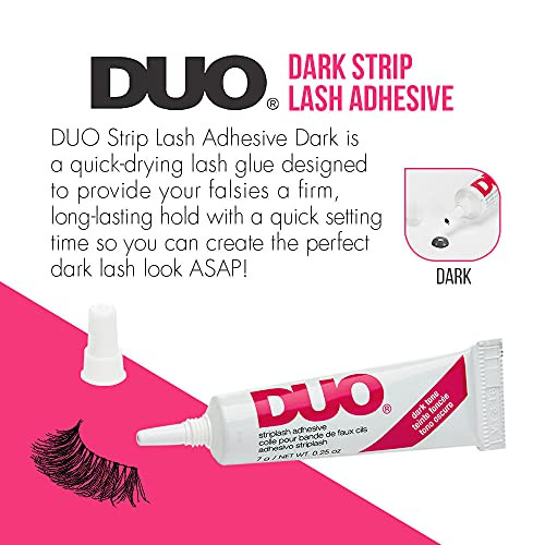 DUO Eyelash Glue  Dark Tone, Waterproof & Long-Lasting Lash Adhesive for Strip Lashes, 0.25 oz, 2 Pack