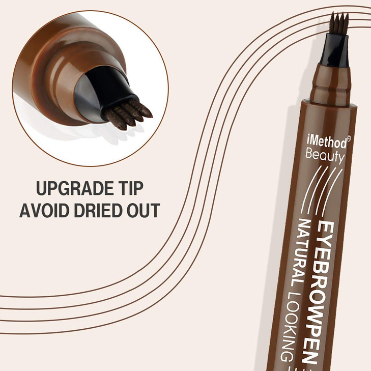 Eyebrow Pen iMethod Upgrade Eyebrow TattooPen Eyebrow Makeup Long Lasting Waterproof and Smudgeproof Light Brown