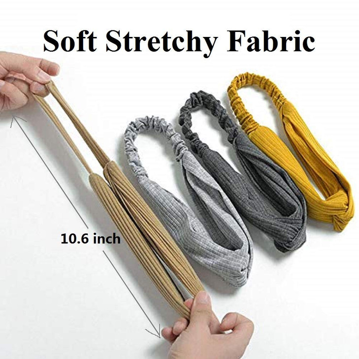 Emoly 8 Pcs Solid Color Headbands for Women Wide Head Wraps Knotted Elastic for Girls Criss Cross Turban Plain Headwrap Yoga Workout Vintage Hair Acc online at globaldelivered