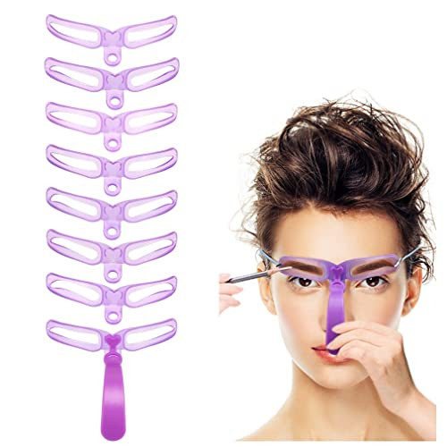 Amariver Eyebrow Stencils Eyebrow Template Eyebrow Shaping Kit8 Styles Reusable Eyebrow Stencil with Handle and Strap Wa