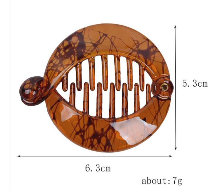 Fodattm 4 PCS French Small Banana Hair Clip Hair Comb Round Ponytail Holder Hair Claw Fashion Interlocking Banana Combs Flat Shark Hair Clincher (D#) online at globaldelivered