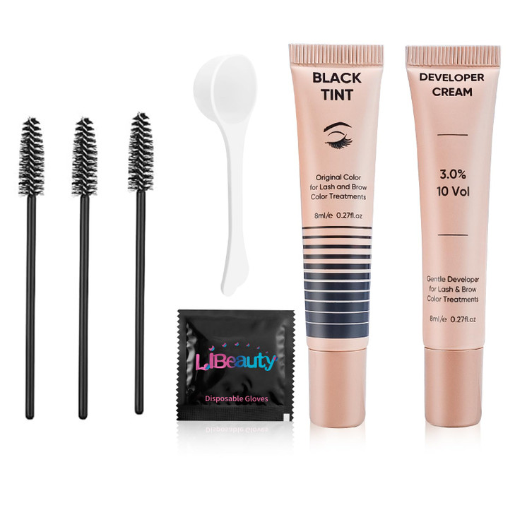 Libeauty Eyelash Black Color Kit Instant Eyebrow Black Hair Colour Kit Voluminous Coloring for Lash and Brow Perfect Par