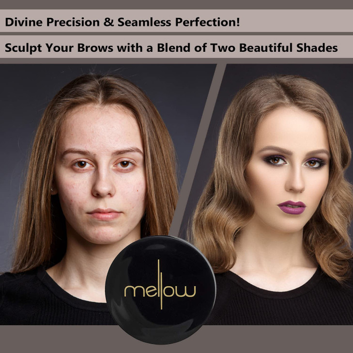 Mellow Cosmetics Brow Duo Luminous Eyebrow Powder for Natural Looking Voluminous Brows Eyebrow Filler for Brows Vegan Br
