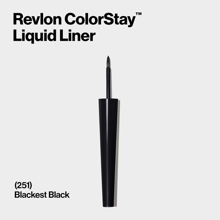 Revlon Liquid Eyeliner ColorStay Eye Makeup Waterproof Smudgeproof Longwearing with UltraFine Tip 251 Blackest Black 008