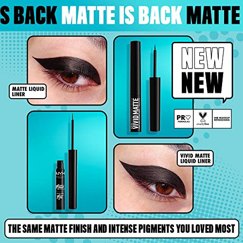 NYX PROFESSIONAL MAKEUP Vivid Matte Liquid Liner SmearResistant Eyeliner with Precise Tip Black