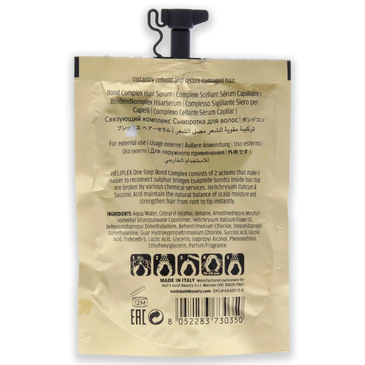 Heli's Gold Heliplex One Step Bond Complex - Rebuild And Restore Damaged Strands - Improves Hair Appearance And Feel - Maintains Natural Balance Of S