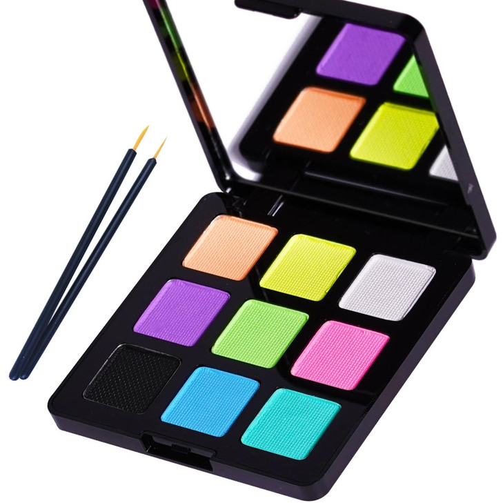Bowitzki Water Activated Split Cake Eyeliner Retro Hydra Liner Makeup Brown and Mid Brown Color Face Body Paint8g