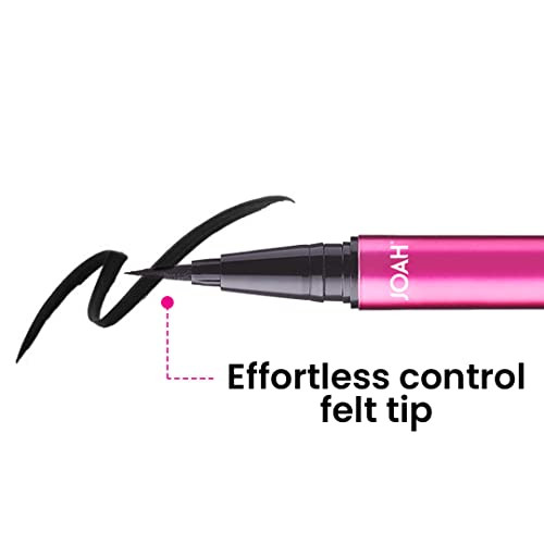 JOAH Line Up Liquid Eyeliner with Precision Felt Tip FastDrying Waterproof Long Lasting Smudge Proof Eye Liner Effortles