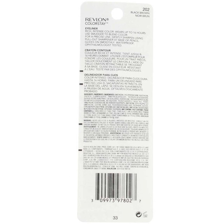 REVLON ColorStay Eyeliner with SoftFlex Black Brown 202 001 Ounce 28 g Pack of 2