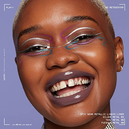 NYX PROFESSIONAL MAKEUP Epic Wear Metallic Liquid Liner LongLasting Waterproof Eyeliner Fuschia Metal