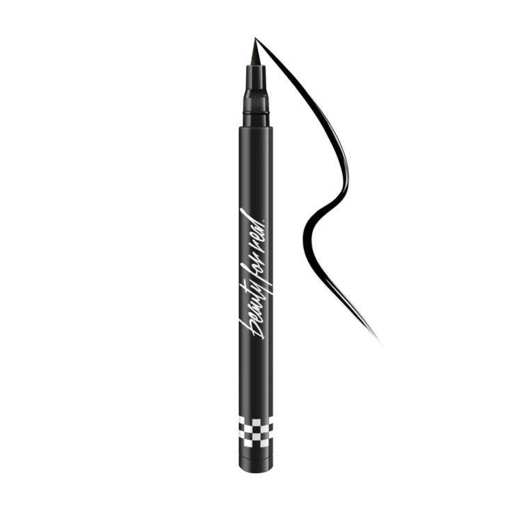 Beauty For Real Finish Line Liquid Eyeliner Jet Black 24Hour Wear Highly Pigmented TransferResistant Waterproof Formula