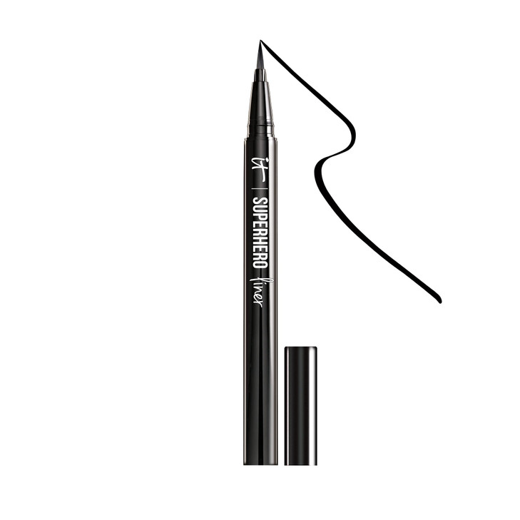 IT Cosmetics Superhero Liquid Eyeliner Pen Black 24Hour Waterproof Formula Wont Smudge or Fade With Peptides Collagen Bi