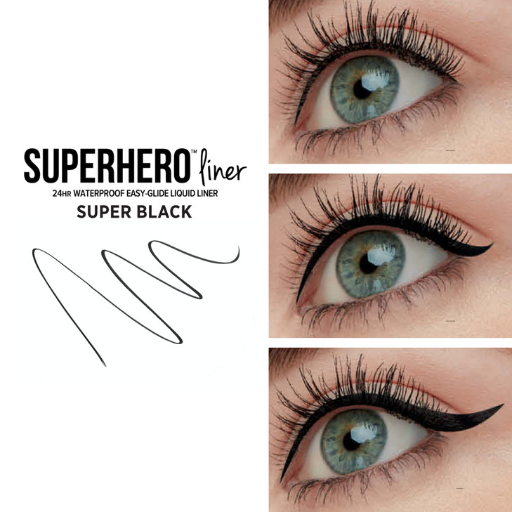 IT Cosmetics Superhero Liquid Eyeliner Pen Black 24Hour Waterproof Formula Wont Smudge or Fade With Peptides Collagen Bi