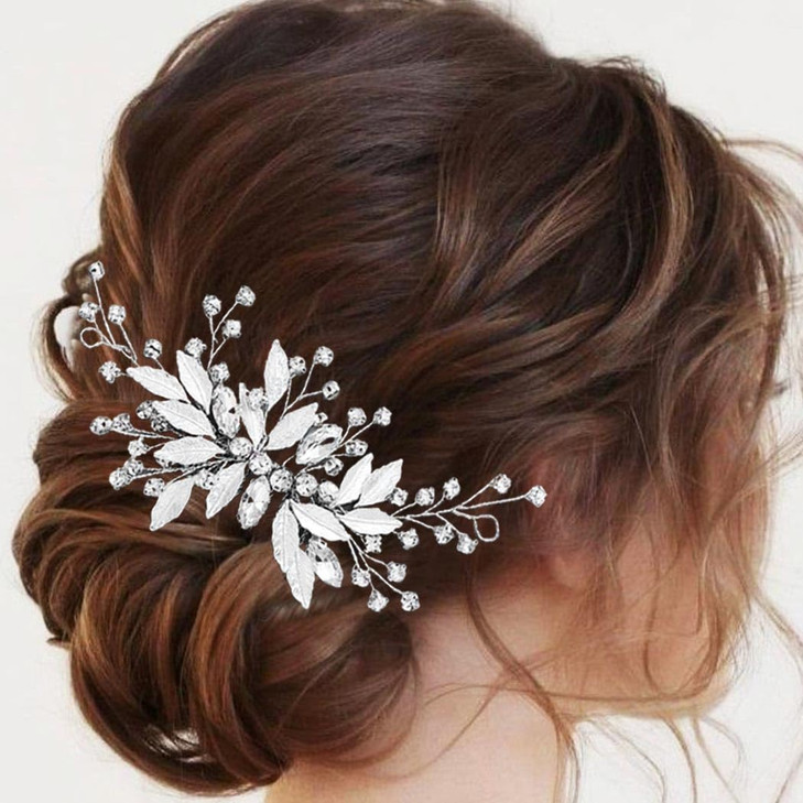 Latious Silver Bride Wedding Hair Comb Leaf Bridal Hair Piece Rhinestone Hair Accessories for Women and Girls (Silver) online at globaldelivered