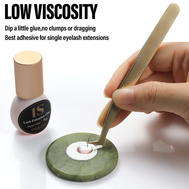 PINKZIO Extra Strong Eyelash Extension Glue - 1 Sec Drying Time/7 Weeks Retention/Professional Use Only Clear Adhesive for Semi-Permanent Extensions online at globaldelivered