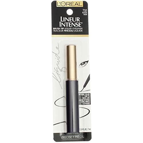LOreal Paris Lineur Intense Brush Tip Liquid Eyeliner 710 Black Pack of 2