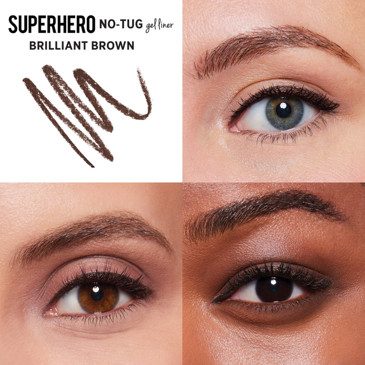 IT Cosmetics Superhero NoTug Gel Eyeliner Brilliant Brown Soft Natural Brown Waterproof Blendable Formula Sharpenable Pe