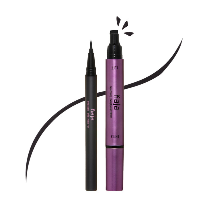 Kaja Winged Eyeliner Set Wink Stamp Original with Avocado Extract Doubleended Wing SmudgeProof Waterproof Eye Irritation