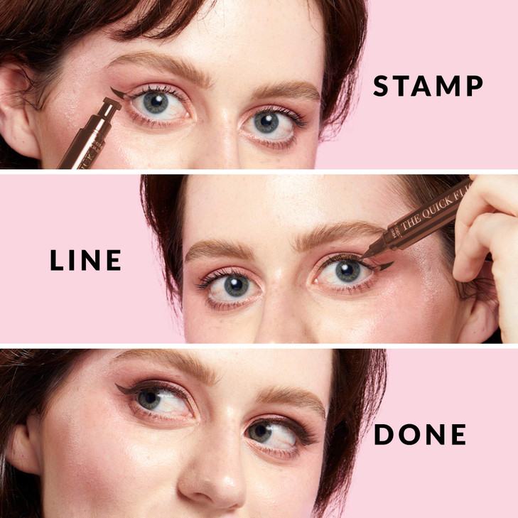 The Quick Flick Winged Eyeliner Stamp Waterproof Smudge Proof Vegan Cat Eye Stamp Eyeliner 4mm Thick Winged Stamp 10mm M