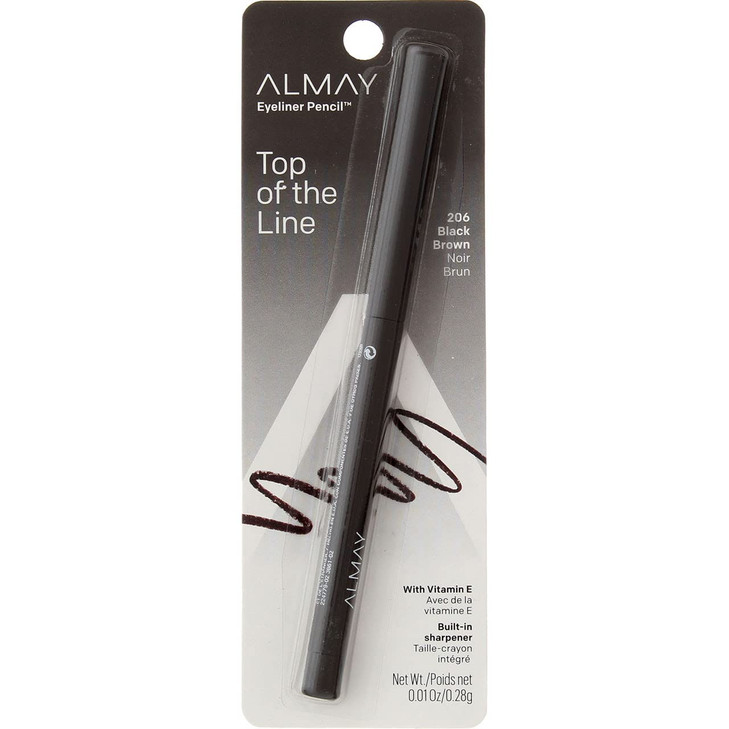 Almay Eyeliner Pencil Black Brown 206 001 oz Pack of 4