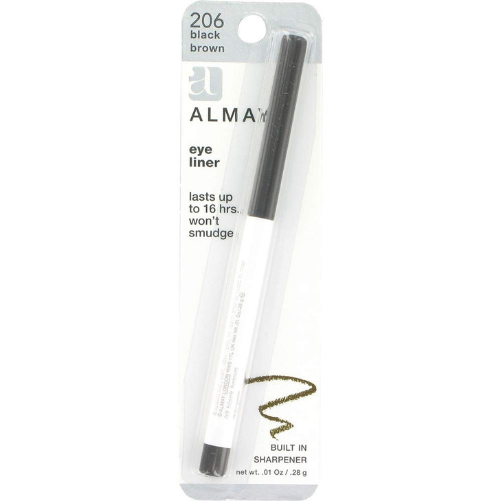 Almay Eyeliner Pencil Black Brown 206 001 oz Pack of 3