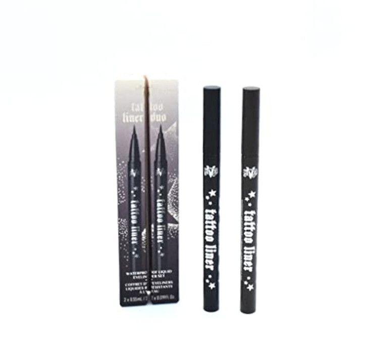 Kat Von D Cosmetics Tattoo Liner Duo Waterproof Liquid Eyeliner Set Trooper Black Mad Max Brown 2 Count Pack of 1