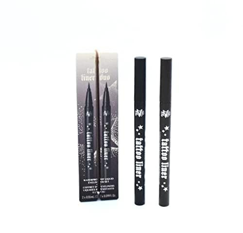 Kat Von D Cosmetics Tattoo Liner Duo Waterproof Liquid Eyeliner Set Trooper Black Mad Max Brown 2 Count Pack of 1